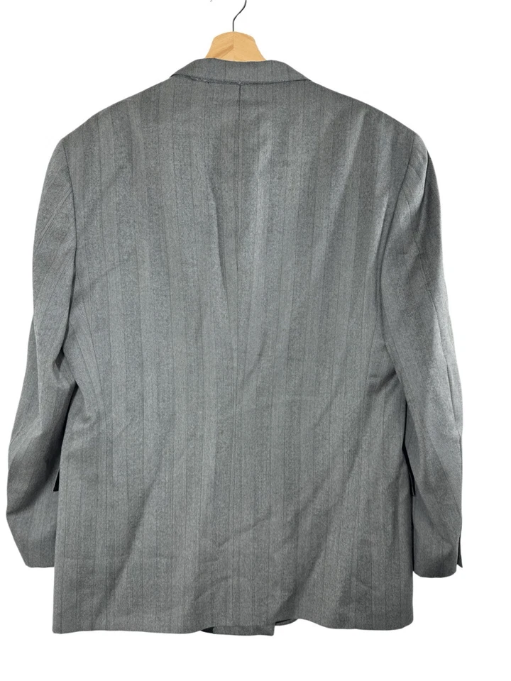 Dillards Racquet Club Gray Long Sleeve Sports Coat Blazer Striped Tailored USA - Image 4 of 4