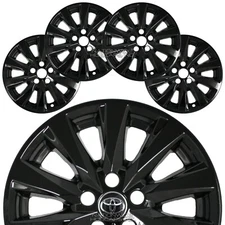 4 fit Toyota Camry LE 2018-2020 Black 17" Wheel Skins Full Rim Covers Hub Caps