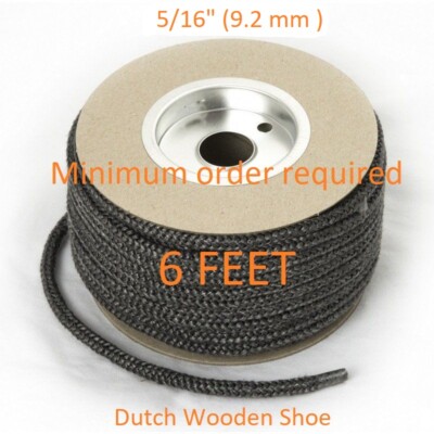 5/16'' (9.2 mm )  By the Foot Wood Stove Door Gasket, Round Fiberglass Rope Seal 