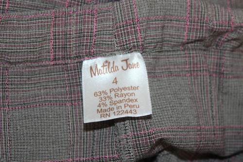 Matilda Jane Apron Dress Pants sz 4 Floral Plaid Ruffle Autumn Fall Roses Strap - Picture 13 of 14