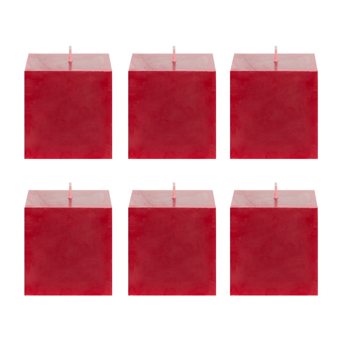 Mega Candles Unscented Red Square Pillar Candle Hand Poured