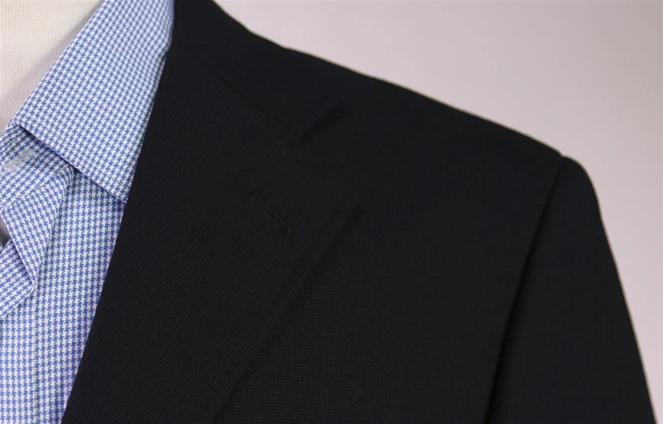 Paul Stuart Japan Black Knit Woven Wool w/ Metal Button Blazer Jacket 38R - Image 4 of 4