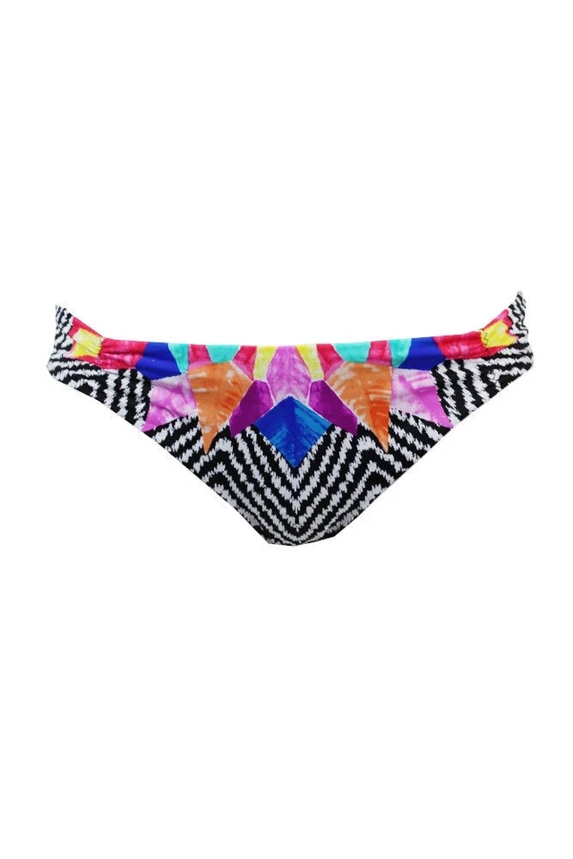 Parte inferior de bikini hipster con estampado de plumas multicolor Bar III para mujer talla M Foto 2 de 4