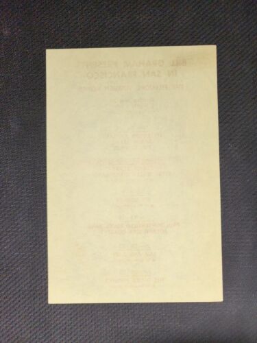 Billete de mano Jimi Hendrix 1967 Fillmore San Francisco (EE. UU.) Bill Graham de colección original - Imagen 2 de 2