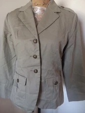 Twiggy London Tan Lined Button Up Denim Jacket Medium