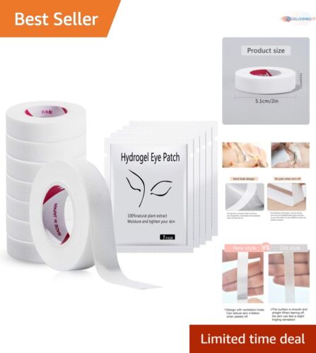 8 Rolls Breathable Eyelash Extension Tape - Lightweight 10 Yard Each Roll