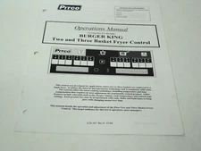 Pitco 60126805 Burger King Two & Three Basket Fryer Control Operations Manual