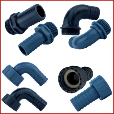 BUCCHI, KULANO.STORE PP Schlauchtülle | Winkel Schlauchtülle | Innen- Außengewinde | 1/4" - 3"