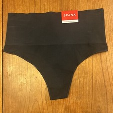 SPANX Women's EcoCare Shaping Thong Underwear 40048R Size L Black NWT