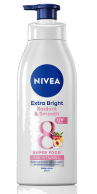 Nivea Extra White Radiant and Smooth Body Lotion with8Superfoods Vitamin C380g*2