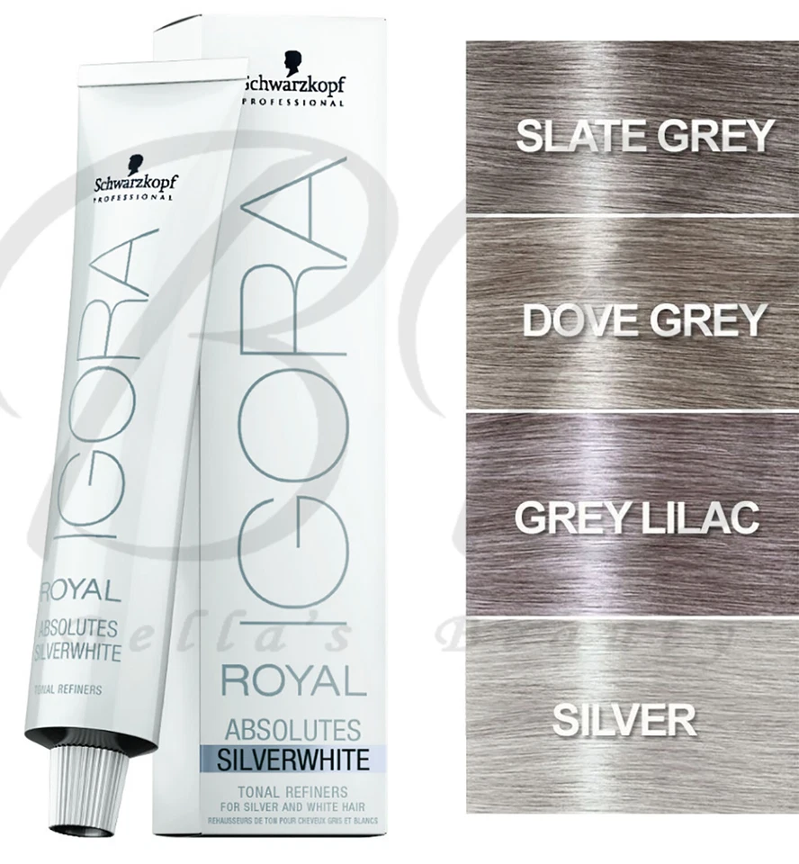 SCHWARZKOPF Igora Royal Absolutes Silverwhite 60ml - Silver Grey Lilac *NEW*