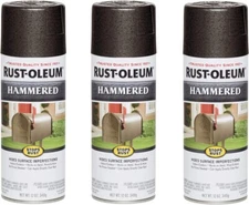 Rust-Oleum 7218830 Stops Rust Hammered Spray Paint, 12 Oz, Dark Bronze, 3 Pack