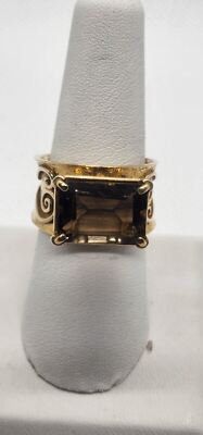 925 Sterling Silber Rauchquarz Ring Größe 8