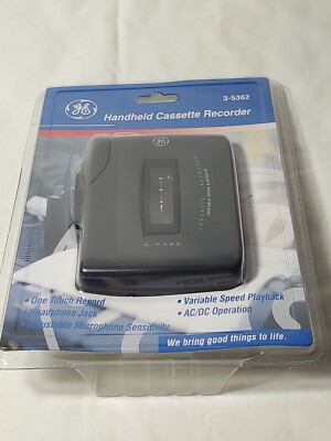 GE 3-5362 Vintage 1999 Handheld Cassette Recorder, NWT NOS