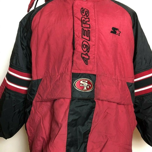 VTG Starter Pro Line San Francisco 49ers Burgundy Pullover Hoodie Sz Large SF - Picture 2 of 11