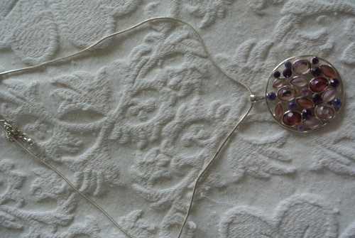 Pretty Pink Glass Pendant & Chain - Picture 2 of 2