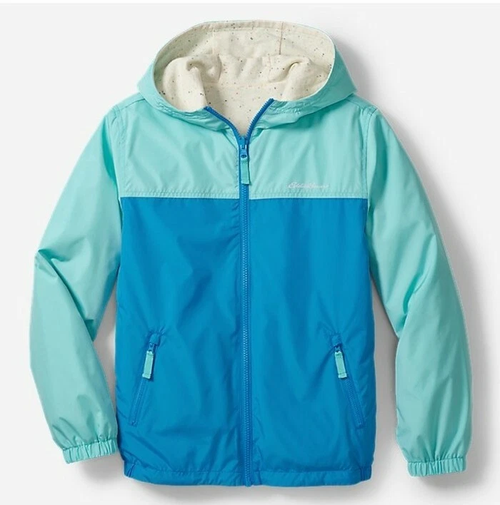 NEW! Eddie Bauer - Kids' Windy Ridge Reversible Hooded Jacket - Aqua