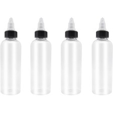 4 Pcs 5oz Dispensing Bottles, Plastic Squeeze Bottles with Twist Top