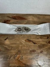 Sandy Duftler Rare Giant Double Jewel Wide Silver Tone Belt Germany 32" Long 80s
