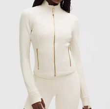 LULULEMON DEFINE CROPPED JACKET NULU LIGHT IVORY GOLD GOLD 0 2 4 6 8 10 12 14
