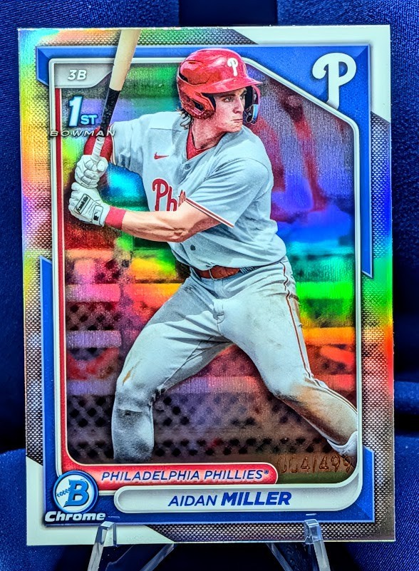 Aidan Miller 2024 Bowman Chrome Chrome Refractor /499- Phillies #BCP-27