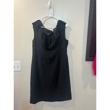 True Envy Womens Black Rosette Sleeveless Sheath Cocktail Dress Size 16