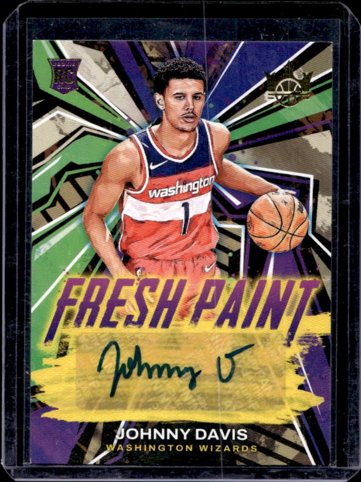 2022-23 Panini Court Kings Johnny Davis Fresh Paint Rookie RC Auto #/199 Wizards