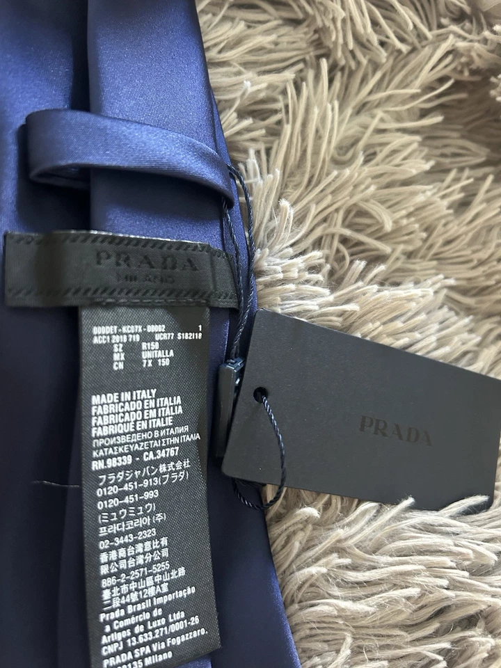 New Prada Anagram Tie  Blue - Imagen 4 de 4
