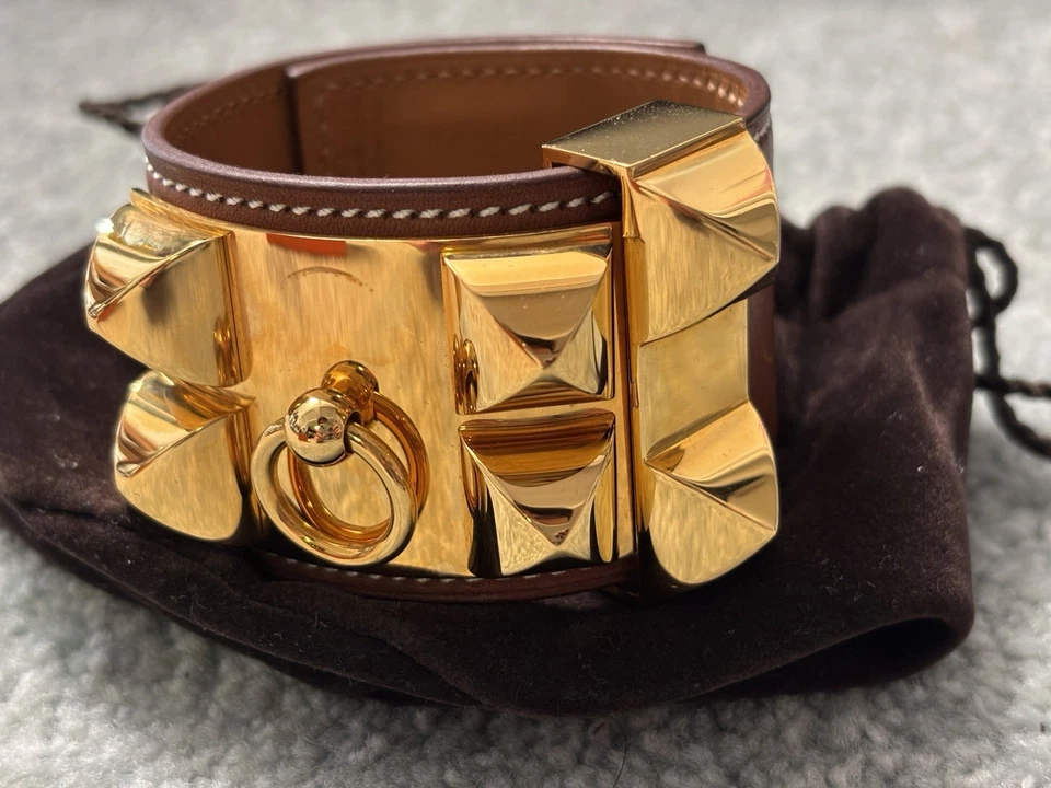 Hermes Collier de Chien Armband Hellbraun S / Gold Hardware - Bild 2 von 4