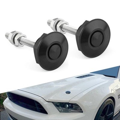 Car Bumper Latch Quick Push Button Quick Release Hood Pins Bonnet Lock Clip 2pcs