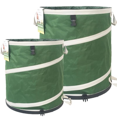 24 Gallon and 46 Gallon Collapsible Trash Can Solid Bottom for Yard Waste Bag...