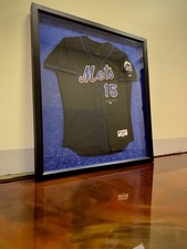 Carlos Beltran Signed NY Mets Black Majestic Authentic Jersey Size 48 Framed