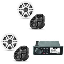 Fusion MS-RA70 Source Unit w/  2 Pair  Clarion CMS-651-SWB 6.5-inch Coaxial...