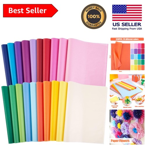 Elegant Multicolor Tissue Paper - 330 Sheets, 14x10 Inches for Wrapping ...