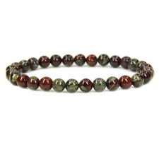 Natural A Grade Dragon Blood Jasper Gemstone 6mm Round Beads Stretch Bracelet 7"