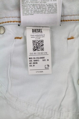 DIESEL De-Lyla 09C06 Women Shorts W26 Light Blue Denim Zip Fly Pockets Casual - Picture 12 of 14