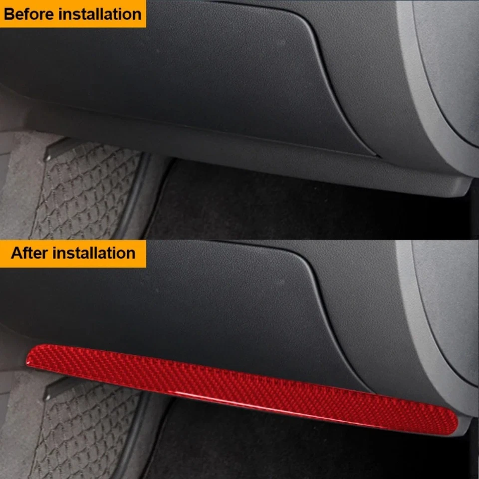 Real Carbon Fiber Sticker For Audi Q7 2007-2015 Copilot Panel Trim Strip Sticker Foto 3 de 4