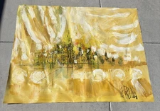 Vintage LEE REYNOLDS Signed Painting Large 47"x 59" Abstract Unstretched