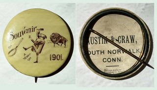 RARE 1901 PAN AMERICAN EXPOSITION BUFFALO NY GRAPHIC PINBACK