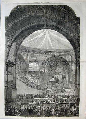Antique Old Print 1862 Lucas Kelk International Exhibition Orchestra Duke 19th