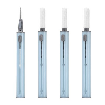 4PCS Earphone Cleaner Kit - Multi-Function Cleaner Kit Soft Brush,Sky Blue