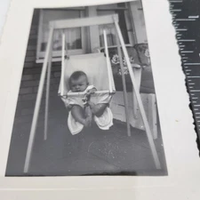 Photo Baby in a Swing Seated c1943 Vintage