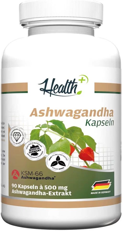 ZEC+ Health+ Ashwagandha (mit KSM-66), 90 Kapseln Dose - Bild 1 von 4