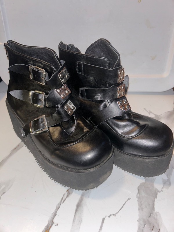 Platform Botties Shoes - Black/Silver