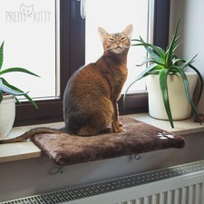 Pretty Kitty Cozy Window Cat Bed - 12.5x16in Washable, Perfect for Window Sil...