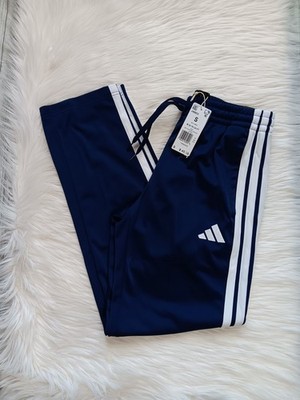 NWT Adidas Men's 3 Stripes Tricot Open Hem Track Pants JI8803 Navy