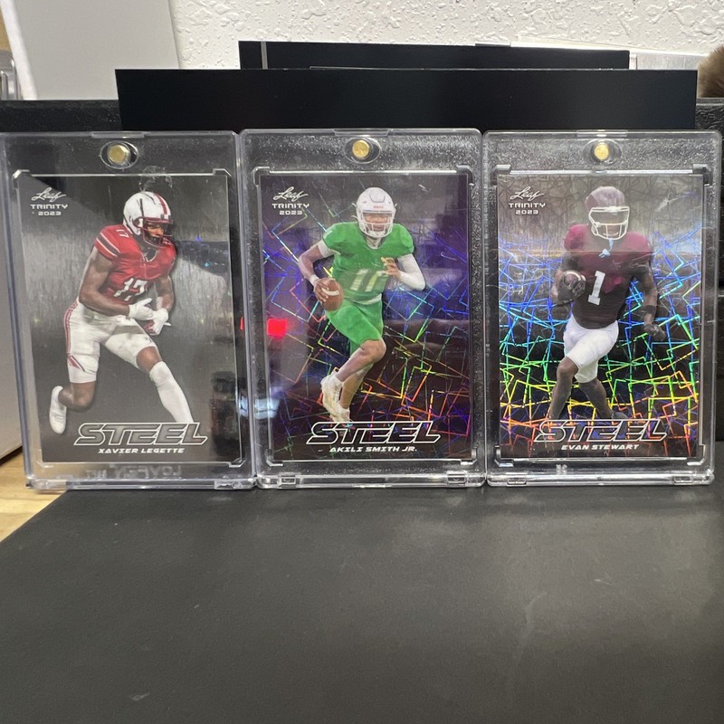 Leaf Trinity Steel 2023 Football Parallel/Serial Legette/Smith/Stewart (3)
