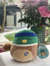 Squishmallow - Avery Mallard Duck with Sweatband/Rugby Ball 7.5” -Rare-Brand New