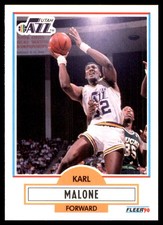 Karl Malone 1990-91 Fleer #188 Utah Jazz NBA READ FREE SHIPPING AutographDen