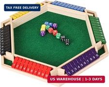 Shut The Box Game Wooden,6 Players Math Games for Kids 8-12,Dice Box Family Game